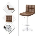 thumbnail image 3 of Lacoo Bar Stools Adjustable 360-Degree Swivel PU Leather Barstools with Back Set of 2, Brown, 3 of 5