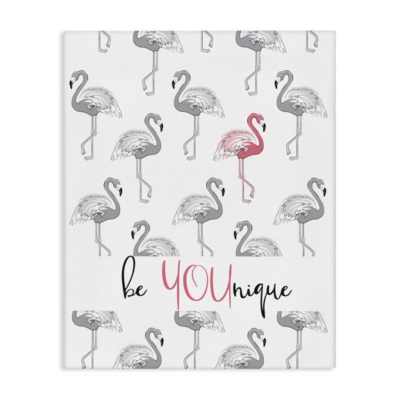 Stupell Industries Eclectic Be Younique Pink Flamingo Canvas Art, 24 x 30, by Martina Pavlova