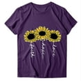thumbnail image 5 of Gibobby Playera de Verano para Mujer Las mujeres rematan la camisa moda casual cuello redondo manga corta(Morado,XL), 5 of 5
