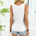 thumbnail image 7 of Women's Fashion Solid Color V-Neck Sleeveless Button Front Knitted Tank Top for Casual and Layered Outfits,White,2XL, 7 of 7