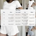 thumbnail image 3 of JYnXIANTI 2 Piece Pj Sets for Woman Ribbed Ruffle Short Sleeve Tops and Shorts Lounge Set Summer Matching Pajamas Set Sleepwear, 3 of 5