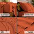 thumbnail image 4 of Mellanni 5-Piece Iconic Split King Bedsheet Set - Microfiber, 16" Deep Pocket, Cooling, Wrinkle, Fade, Stain Resistant, Poppy Orange, 4 of 6