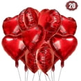 thumbnail image 1 of Globo de aluminio con forma de corazón rojo, 20 unidades, globos de helio con forma de corazón, globos de corazón, 1 of 5