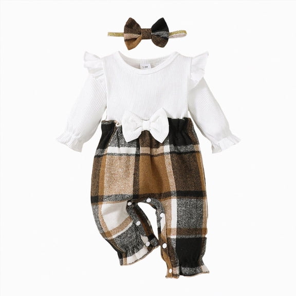 larppty Baby Girl Big Little Sister Newborn Outfit Letter Print Long Sleeve Romper Pants Headband Fall Winter Clothes(Khaki)