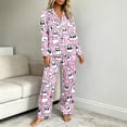 thumbnail image 7 of SETOOFF Halloween Womens 2 Piece Pajama Sets Pumpkin Ghost Print Turndown Collar Tops Loose Pants Casual Sleepwear Plus Size Womens Loungewear for Indoor Daily Wear, 7 of 7