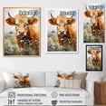 thumbnail image 4 of Designart "Cow Petals landscape III" Animals Floater Framed Wall Decor, 4 of 7