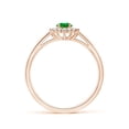 thumbnail image 2 of ANGARA Natural Princess Diana Inspired Emerald Ring with Diamond Halo in 14K Rose Gold for Women (Size-5x3mm) | May Birthstone, Birthday, Anniversary, Jewelry Gift for Women | Natural Emerald Ring, 2 of 10