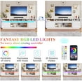 thumbnail image 3 of ChVans 92.5" LED TV Stand for up to 100" TVs with Power Outlet, Modern Tall Entertainment Center with Storage, High Gloss Gaming TV Media Console with 2 Storage Cabinets for Living Room, Bed Room, 3 of 7