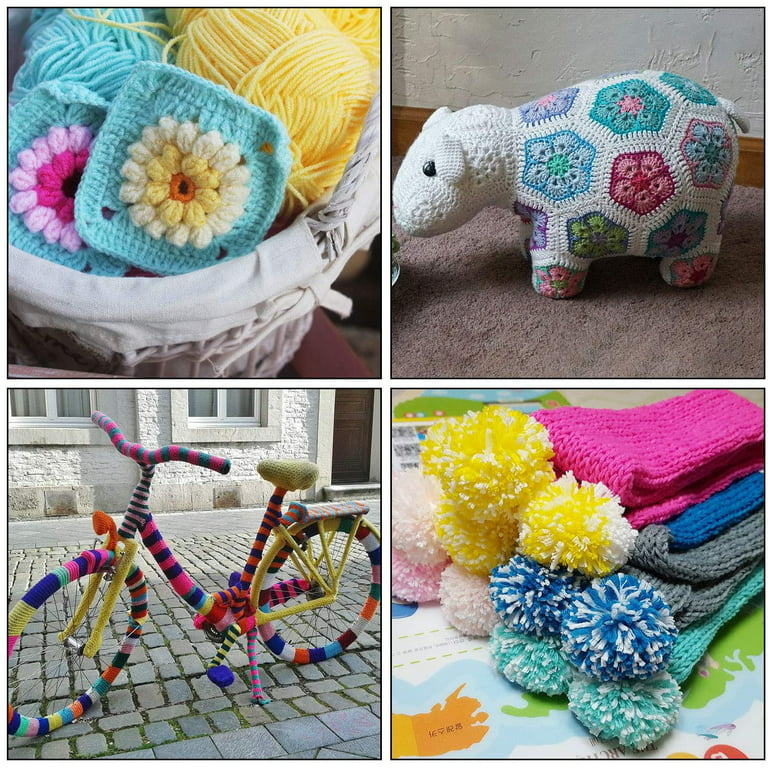 2Pcs DIY Hand Knitting Yarns Weaving Crochet Threads Multicolor Knitting Yarn  Bulk - 005 Cyan Wholesale