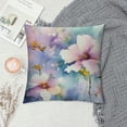 thumbnail image 2 of Nawypu  Light Purple Watercolor Lilacs Throw Pillow Covers,Painting Floral Decorative Pillow Covers Digital Printing Blended Fabric for Couch Sofa Bed Invisible Zipper, 2 of 5