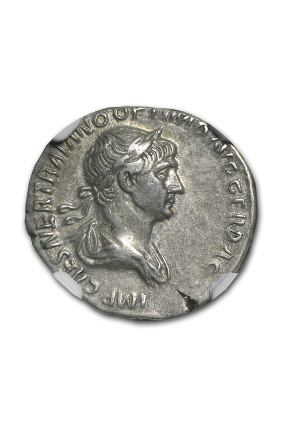 Roman AR Denarius Emperor Trajan (98-117 AD) XF NGC