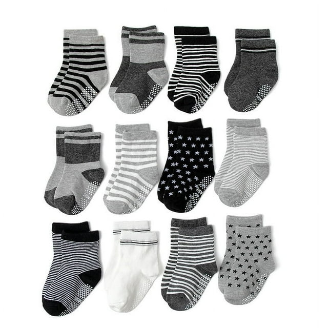 Calcetines de tubo medio para niños en edad preescolar con dibujos animados, calcetines antideslizantes para el suelo, calcetines de tubo medio para bebés, calcetines de algodón para niños