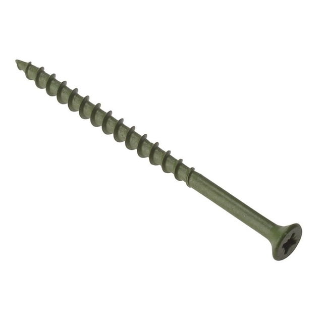 ForgeFix - Decking Screw Pozi Compatible ST Green Anti-Corrosion 4.5 x 75mm Box 200