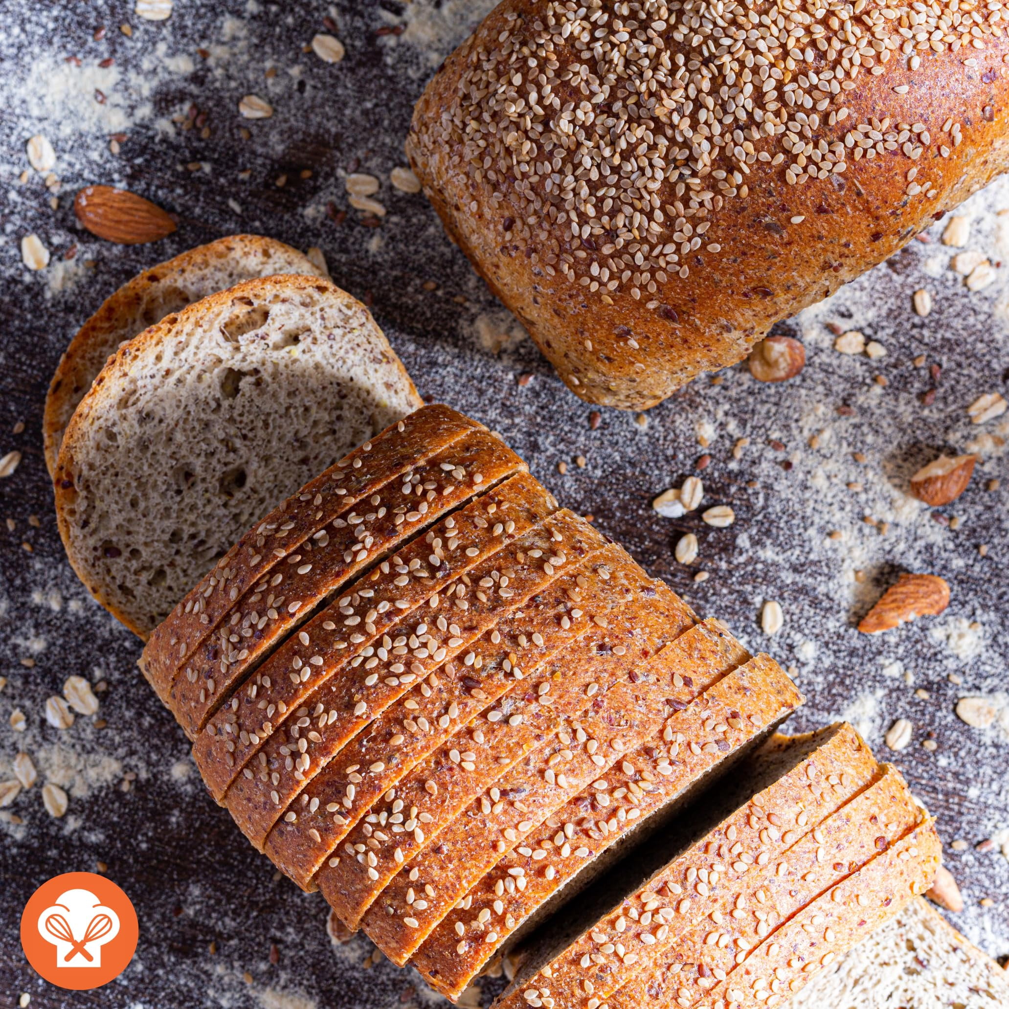 Dr. B's Multigrain Bread | 1g Net Carbs & 7g Protein | Low Calorie, Vegan, Sugar Free | Fresh, Sliced, Keto & Low Carb Bread Loaf (4 Pack (16 oz), Sesame)