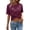 Wine Red, variant on Summer Tops for Women Gsakboxl Women Round Neck Twisted Front Crop Top Summer Slim Fit Pure Cotton Short Sleeve Casual Fashion Tee Womens Shirts S