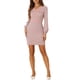 thumbnail image 1 of Vestido Houndstooth Inspire Chic para mujer, con cuello en V, mangas largas, elegante y tipo sheath, 1 of 6