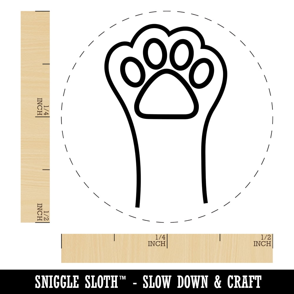 Cute Cat Paw Self-Inking Rubber Stamp Ink Stamper - Dry Pad (No Ink) - Mini 1/2 Inch