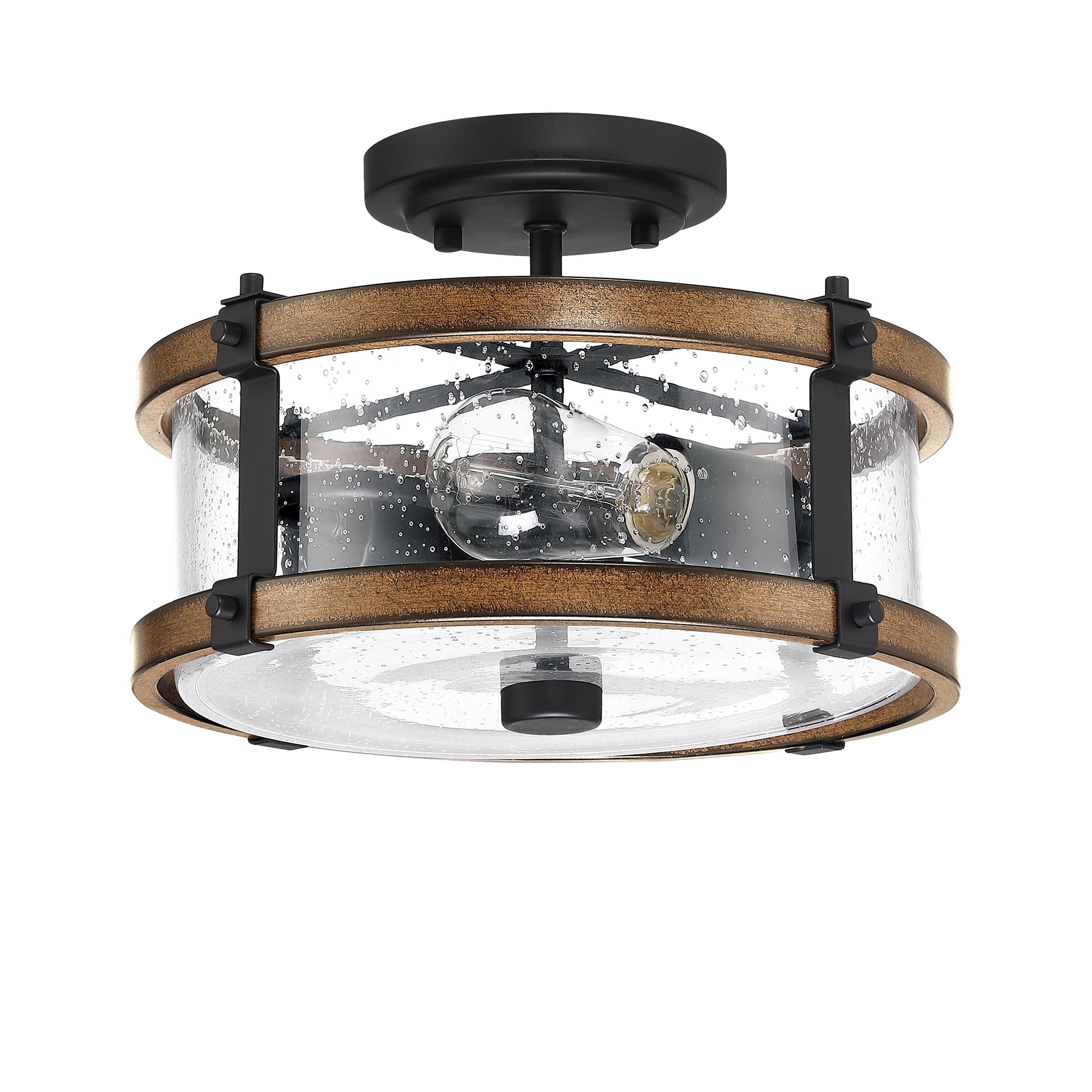 12.2" Farmhouse Kitchen Light Fixture Semi Flush Mount Ceiling Light for Hallway, Living Room, Bedroom 2-Light