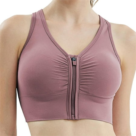 

Women s Zip Front Sports Bra Wireless Padded Push Up Sports Top Fitness Gym Yoga Workout Bra Sports Bra