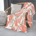 thumbnail image 3 of Pink Peach Cute Watercolor Blanket, Soft Blankets Flannel Bed Throw Cozy Lightweight Plush Gifts for Women Girls Kids Sofa Couch Bedroom Living Rooms Warm All Season, Home Decor, 60"x50", 3 of 6