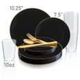 thumbnail image 4 of Smarty Black Gold Rim Organic Plastic Wedding Value Set (120 Guests), 4 of 7