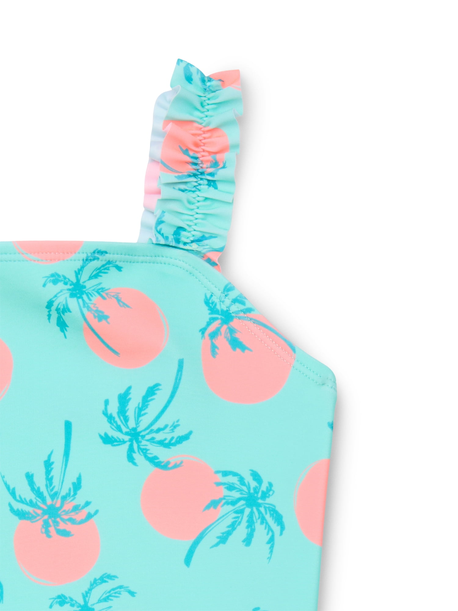 Wonder Nation Baby and Toddler Girls Ruffle Tankini Swim Set, 2-Piece, Sizes 12M-5T
