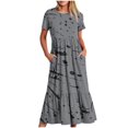 thumbnail image 2 of SDNall Womens Fashion Round Neck Short Sleeve Printed Dress, 2 of 8