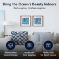 thumbnail image 4 of American Art Decor Blue Seashell Mosaic Coastal Square Framed Wall Art - 11.75" x 11.75" (Set of 2), 4 of 10