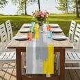 thumbnail image 4 of Table Runners 70 Inches Long Dress Scarves, Yellow Grey Farmhouse Coffee/Dining/Kitchen Table Decor, Holiday Table Runner, Abstract Geometric Oil Painting Vintage Gradient 13x70 Inch, 4 of 9