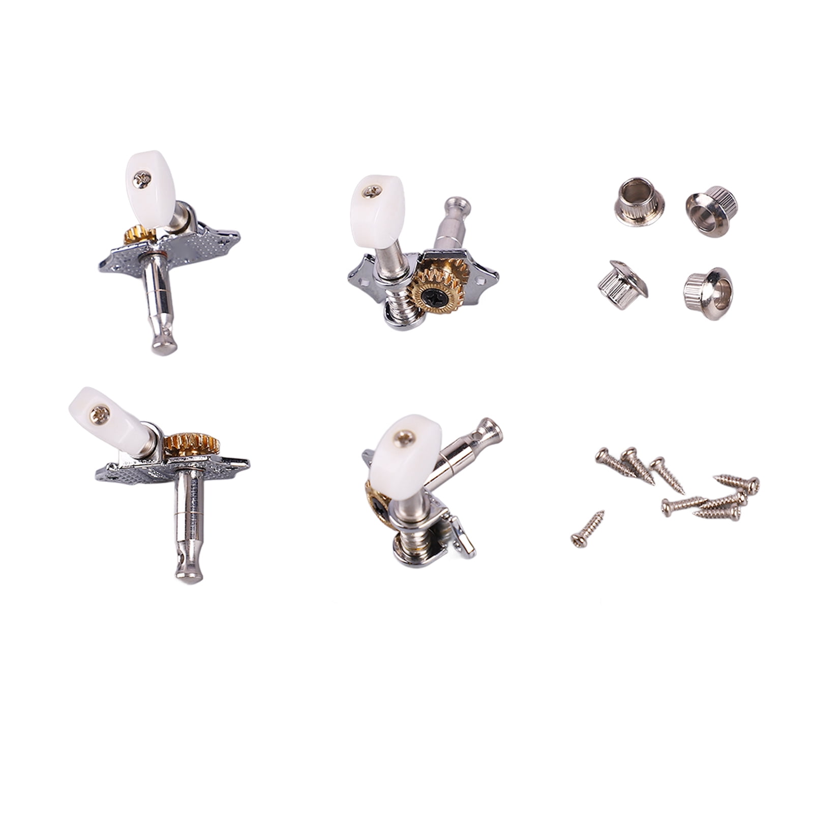 Ukulele Tuning Pegs, Metal  Plastic, Fast, Accurate Tuning, Classic Chrome Finish