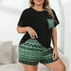 thumbnail image 1 of MKLEKYY Conjunto De Pijama Corto De Talla Grande Para Mujer Con Estampado De Leopardo, 1 of 4