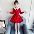 thumbnail image 1 of Vestido de niña Primavera y Otoño estilo estudiante estilo occidental Falda estilo Chanel Ropa infantil mediana y grande Vestido de princesa, 1 of 4
