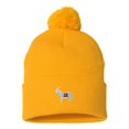 thumbnail image 1 of Adult Goat #12 Embroidered Knit Beanie Pom Cap, 1 of 1