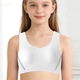 thumbnail image 2 of Training Bras for Girls Lightweight Soft Solid Color Sports Seamless Bra Girls Casual Boxers Briefs White Size 17-18 Years, 2 of 4