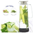 thumbnail image 2 of baomifa-Bali Hand-Made Glass Water Infuser & Water Pitcher with Stainless Steel Filter Lid, 1500 ml, 2 of 4
