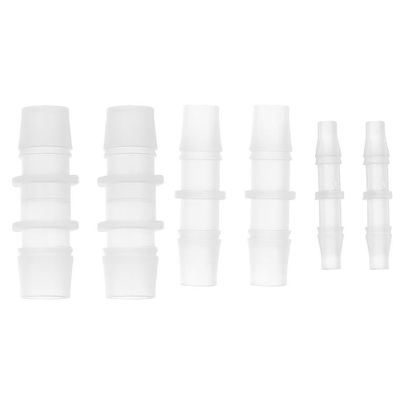 Unique Bargains 3/16" 1/2" 3/8" 6 Pcs 3 Sizes of Plastic Hose Barb Fitting Assortment PP 1 Set