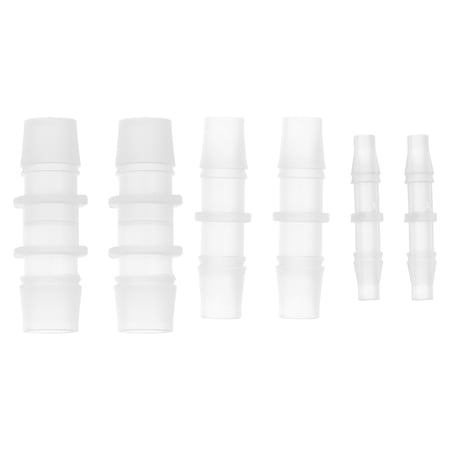 Unique Bargains 3/16 1/2 3/8 6 Pcs 3 Sizes of Plastic Hose Barb Fitting Assortment PP 1 Set
