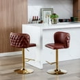 thumbnail image 2 of Auranook Set of 2 Swivel Bar Stools - Adjustable Height,PU Leather Upholstery for Kitchen Island and Bar,Red, 2 of 9
