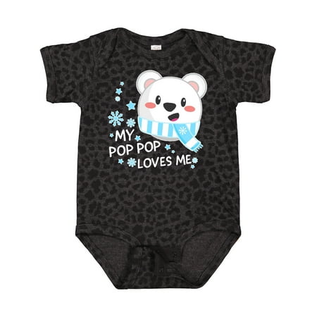 

Inktastic My Pop Pop Loves Me- Polar Bear Gift Baby Boy or Baby Girl Bodysuit