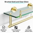 thumbnail image 4 of Woindo Bathroom Glass Shelf with Railing, Floating Tempered Glass Bathroom Wall Shelf Rectangle 16 Inch Over The Toilet Storage Cabinet, Gaming Floating Shelves, Bathroom Accessories and Home Decor, 4 of 11