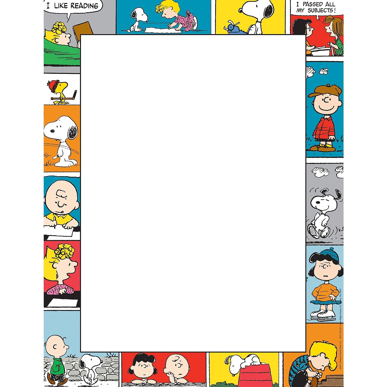 Eureka Comic Blocks Computer Paper 11'' x 8.5'' Blue/White (EU-812112)