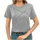 thumbnail image 4 of mfyjkho Tops Para Salir Para Mujer, Camiseta Informal De Manga Corta Con Cuello Redondo Y Color Liso Para Mujer, De Primavera Tops Para Salir Para Mujer Xxl, 4 of 8