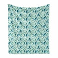 thumbnail image 1 of Seahorse Soft Flannel Fleece Throw Blanket, Silhouette Sea Horse Pattern on White Background, Cozy Plush for Indoor and Outdoor Use, 50" x 60", Sea Green Seafoam, by Ambesonne, 1 of 6