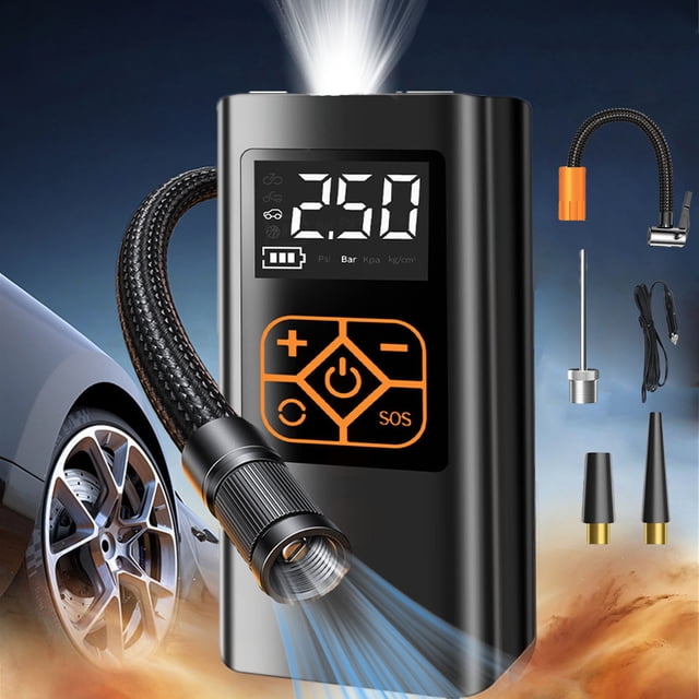 PEONAVET Air Pump Air Pump Tire Inflator Automatic Pump for Car Tires Tire Pump with Digital Pressure Gauge and LED Light for Motorcycle Car Accessories