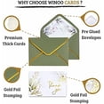 thumbnail image 2 of 100 PK Luxurious Gold Thank You Cards with Envelopes Bulk Sage Green - 5x3.5 Inches Wedding Thank You Notes Baby Shower Greenery Bridal Shower Small Business, 2 of 7