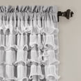 thumbnail image 2 of Lush Decor Avery Ruffle 84" x 54" + 2" Header Ruffle Light Gray 100% Polyester 3" Rod Pocket Pair Window Panel, 2 of 4