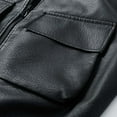 thumbnail image 6 of Men's Leather Jacket 2025 Long Sleeve Outdoor Casual Zip Up Collared Jacket with Pockets Slim Fit Outerwear Coat, 6 of 8