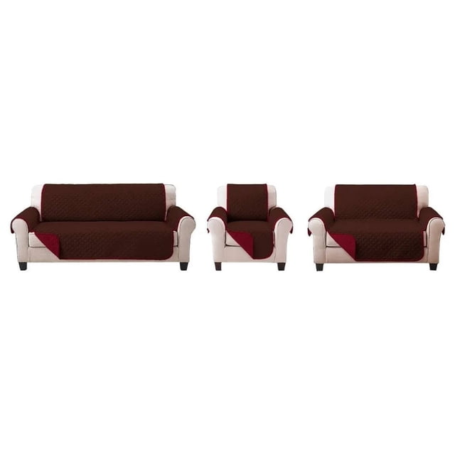 Juego de cubre sofá 3 piezas doble vista Homehacks 5081 3 piezas