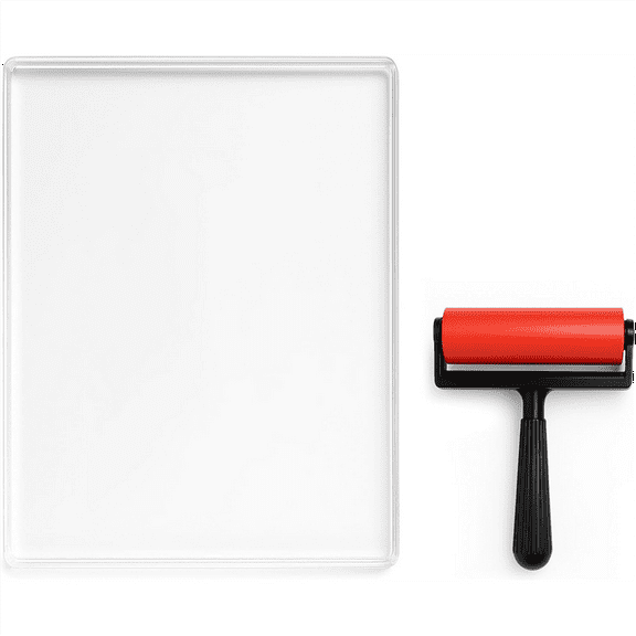 8x10inch Gel Plate, Waterproof and Washable Gel Printing Plate with Rubber, Suitable for Card Making,Arts and Crafts,1 * gel plate 1 * rubber roller