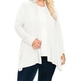 thumbnail image 5 of Moa Collection Women's Plus Size Casual Long Sleeve Drape Open Front Cardigan, 5 of 6